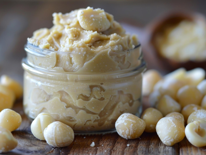 macadamia-butter A small jar of macadamia butter